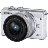 canon eos m200 mirrorless camera with ef-m 15-45 mm f35-63 is stm lens - white white