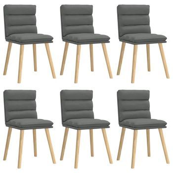 Sillas De Comedor 6 Unidades Tela Gris Oscuro Vidaxl