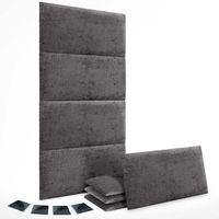 dhome juego de 8 paneles tapizados de lana ecologica pack autoadhesivos para pared acusticos absorbentes proteccion gris oscuro 60x40cm x8