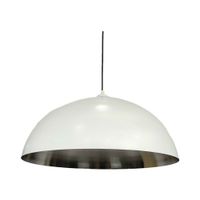 lampara de suspension cupula de metal blanco y plata