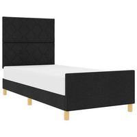 cama individual  cama para adulto  estructura de cama con cabecera negro 100 x 200 cm tela