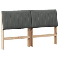 cabecerorpanel de cabecero tapizado gris oscuro 150 cm madera de pino macizo