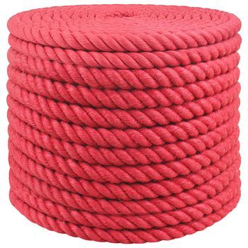 Cuerda De Yute 24 Mm Rojo 100% Yute Tossa Vidaxl