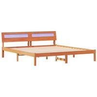 estructura de cama marron 200 x 200 cm madera maciza