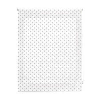 Estor Enrollable Infantil - Estor Infantil Tamaño 140x180 - Estor Enrollable Color Blanco Con Estrellas Gris | Blindecor