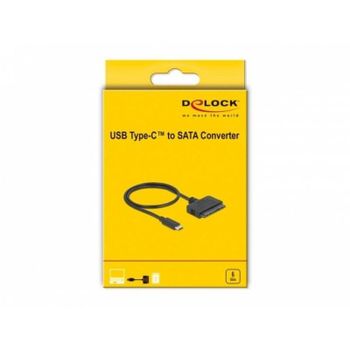 Adaptador DeLock USB-C a SATA 22 pines 0,5 m Negro