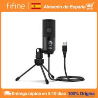 microfono de condensador usb fifine con perilla de ganancia microfono de grabacion de metal para estudio en casa podcasting voz computadora portatil windows -k669