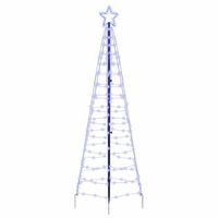arbol de navidad led con estacas de tierra azul 250 cm hierro vidaxl