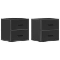 mesitas de noche de pared 2 unidades negra 40x31x395 cm vidaxl