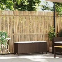 banco de jardin con cojin marron 110x30x405 cm ratan sintetico