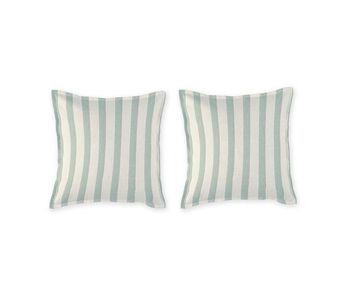 2 fundas de almohada 100% algodón percal orgánico bengale 50x50+2,5 cm - verde claro