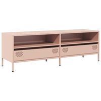 mueble tv  mueble de salon  mesa de tv acero laminado en frio rosa 135x39x43  5 cm