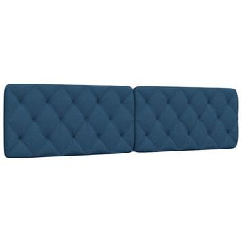 Cabecero De Cama Acolchado Tela Azul 200 Cm Vidaxl