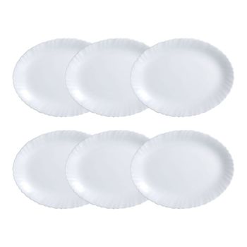 Fuente oval vidrio opal blanca 33 cm