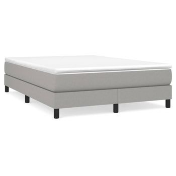 Estructura De Cama Con Somier Tela Gris Claro 140x190 Cm Vidaxl
