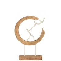 pareja bailando en aluminio en madera de mango natural 48x33cm