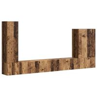 conjunto de mueble para tv de pared 6 uds madera envejecida vidaxl