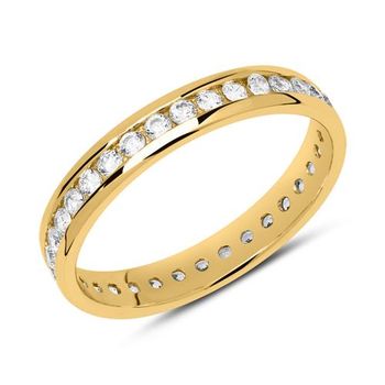 Anillo de eternidad en oro de 8 quilates con circonitas