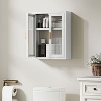 armario de bano de pared de metal acrilico homcom 40x14x50 cm-blanco