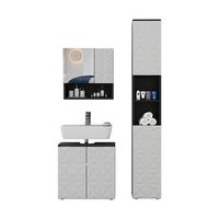conjunto de muebles de bano edge 3 partes con mueble alto vicco