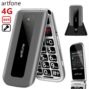 Teléfono plegable Artfone F30 4G para personas mayores, teléfono básico desbloqueado, linterna, botones grandes, teléfono móvil de emergencia SOS