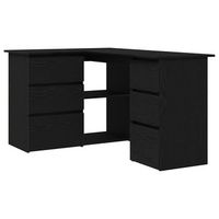 escritorio  mesa de trabajo roble negro 145 x 100 x 76 cm madera de ingenieria