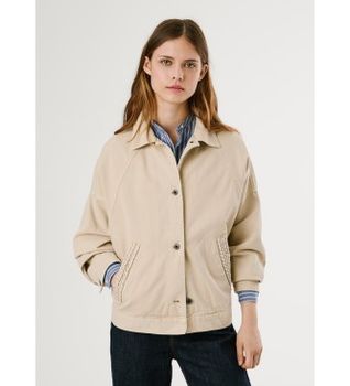Pepe Jeans para mujer. PL4024350 Chaqueta Saura beige (XS), Casual, Algodón