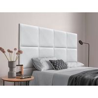 dhome cabecero tapizado para camas de 105cm compuesto de paneles autoadhesivos intercambiables de tela acualine cama lujo dormitorio acolchado blanco
