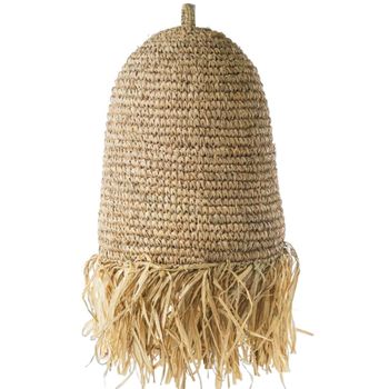 Lámpara de rafia natural con flecos d.25 cm