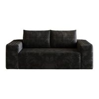 sofa modular 180cm sin montaje con asiento profundo sofa de pana negro