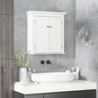 armario para bano de pared de mdf kleankin 58x24x60 cm blanco