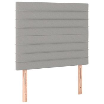 Pack 2 Uds Cabeceros Cama | Panel De Cabeceras De Tela Gris Claro 90x5x78/88 Cm