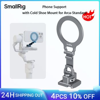 Soporte para teléfono SmallRig con soporte de zapata fría para Arca-Standard para DJI RS 4 Mini y trípodes Cámaras para iPhone 17/16 Plegable 5339