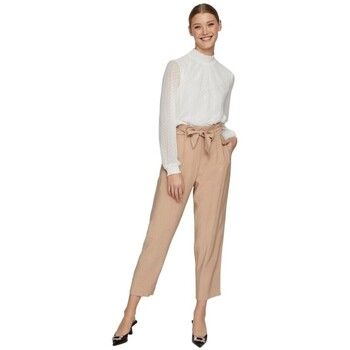 Vila Pantalones Noos Pants Kaya 7/8 - Sesame para mujer