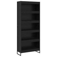 2 piezas estanteria para libros  estante para libros roble negro 80 x 30 x 1895 cm