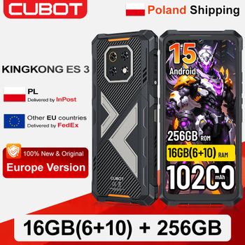 [Envío desde Polonia] Cubot KingKong ES 3, Teléfono Inteligente Resistente con Android 15, 10200mAh, 16GB(6+10)+256GB, Pantalla de 6.745'', 4G, NFC