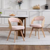 sillas de comedor giratorias de lino rosa 44  41  75 cm respaldo ergonomico