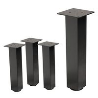 set 4x patas de mesa 42 cm regulables de acero 8x8 cm gris oscuro