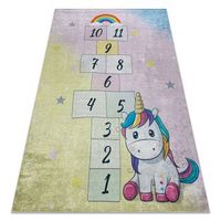 alfombra lavable bambino 54060 unicornio numeros para ninos antides 120x170 cm