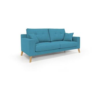 Danish sofá moderno de tela suave e impermeable 166 cm azul claro
