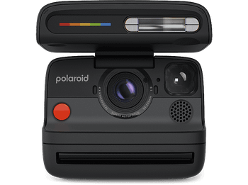 Cámara instantánea - Polaroid Flip + 8 Film Bundle, Sistema hiperfocal 4 lentes, Flash, Negro
