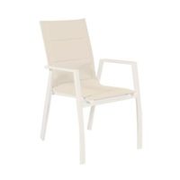 sillon acolchado para jardin fabricado en aluminio de color blanco envejecido medidas del sillon 56 x 94 x 69 cm color predominante blanco envejecido material aluminio
