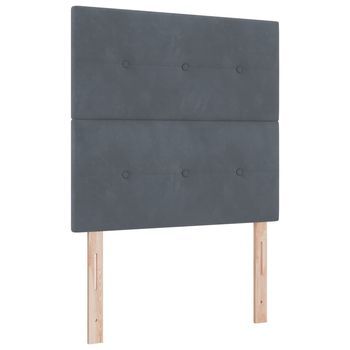Cama Box Spring Led Gris Oscuro 120 X 200 Cm Terciopelo Vidaxl