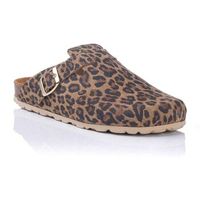 autenti zuecos zueco anatomico en piel - animal print para mujer