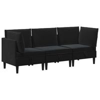 juego de muebles de salon 3 uds negro terciopelo vidaxl