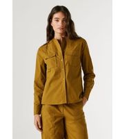 pepe jeans para mujer pl3051426 camisa angy naranja l casual algodon manga larga