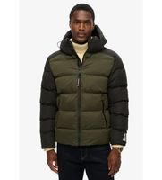 superdry para hombre m5011903a chaqueta acolchada con capucha negro verde m casual poliester reciclado sostenible