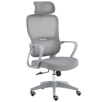 Home Heavenly Xuliana Silla de Oficina Giratoria y Regulable Textil Gris