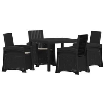 Conjunto De Comedor De Jardín 5 Uds. Antracita Y Gris Claro Pp Vidaxl
