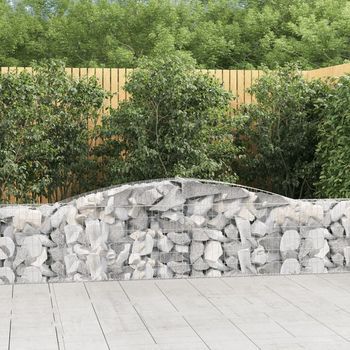 Cestas De Gaviones 3 Piezas | Gavión Para Piedras | Gavión Decorativo Forma De Arco Hierro 400x30x60/80 Cm Cfw273004
